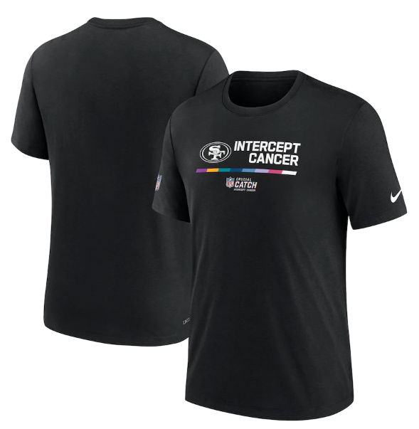 Men's San Francisco 49ers 2022 Black Crucial Catch Performance T-Shirt Men's San Francisco 49ers 2022 Black Crucial Catch Performance T-Shirt